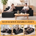 thumbnail image 4 of Exnote 96" Modular L-Shaped Sectional Sofa, Corduroy Memory Foam Boneless Couch with Left Facing Chaise, Black, 4 of 10