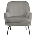 thumbnail image 2 of Fabric Accent Chair with Sleek Flared Track Arms and Metal Legs, Gray- Saltoro Sherpi, 2 of 5