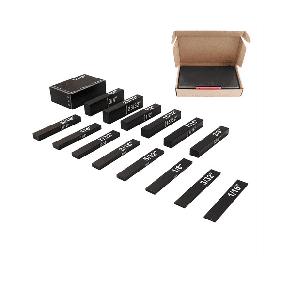 Setting Block Height Gauge Kit Height Gauge Set, Aluminum Alloy Rust Resistant Solid Mounting Rod for Woodworking(Black)