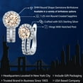 thumbnail image 2 of Gem Stone King 925 Sterling Silver Peach Morganite and White Created Sapphire Earrings for Women (1.30 Cttw, Gemstone October Birthstone, Round 5MM), 2 of 6