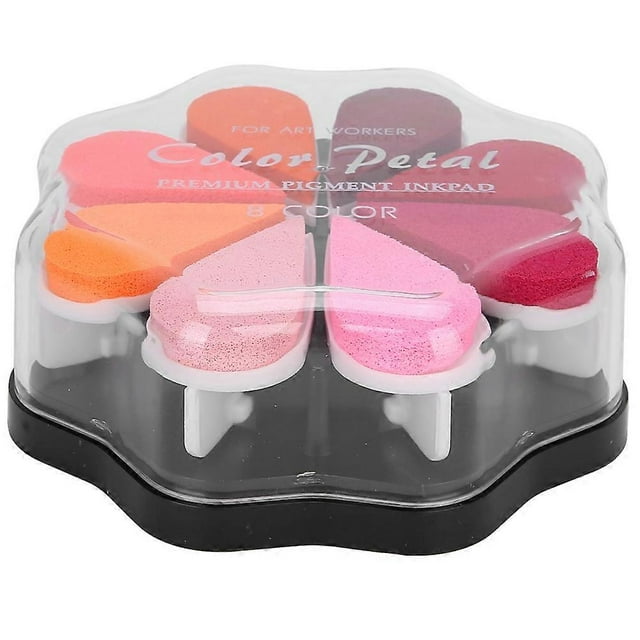 Tampon encreur Petal, 8 couleurs, à base d'eau, pour tampons à main, pour papier ordinaire (1017 Kiss)
