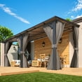 thumbnail image 5 of AECOJOY 16' x 8' Outdoor Hardtop Gazebo With Mosquito Net, Pergola for Garden, Patio, Backyard-Black, 5 of 8