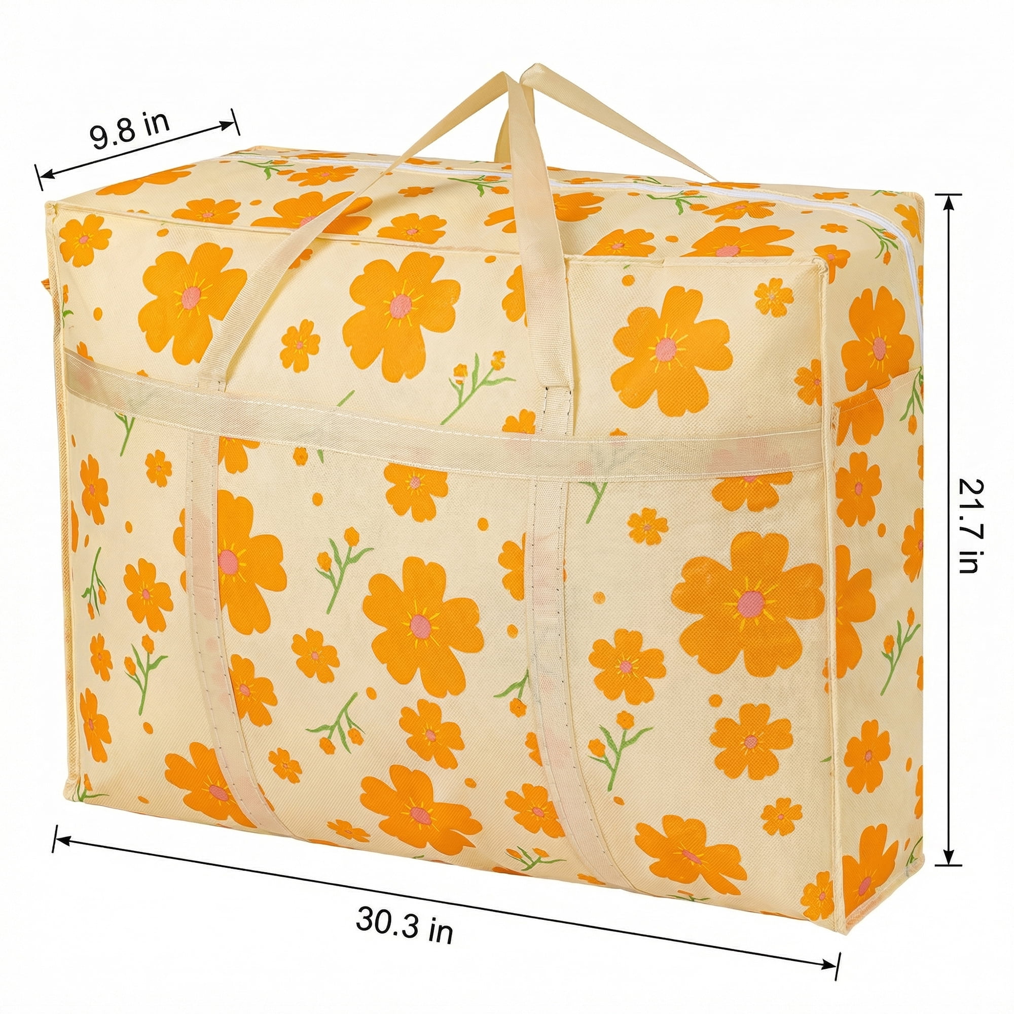 Unique Bargains Foldable Storage Bags for Organizing Livingroom Orange 30.3"x9.8"x21.7"