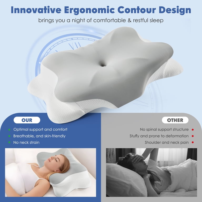 MOONORAH Cervical Neck Pillow, Orthopedic Memory Foam photo 4