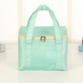thumbnail image 1 of Insulated Cold Canvas Stripe Picnic Carry Case Thermal Portable Lunch Bag, 1 of 2