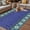 Blue, variant on Navy Blue Boho Outdoor Rug for Patio/Deck/Porch, Non-Slip Large Area Rug 5 x 7 Ft, Vintage Ethnic Tribe Abstract Art Retro Indoor Outdoor Rugs Washable Area Rugs, Reversible Camping Rug Carpet Runner