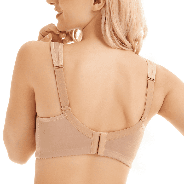 BIMEI Women's Mastectomy Bra Pockets Wireless Post-Surgery Invisible  Pockets for Breast Forms Flower Embroidery Everyday Bra Sleep Bra  2118,Beige, 38C