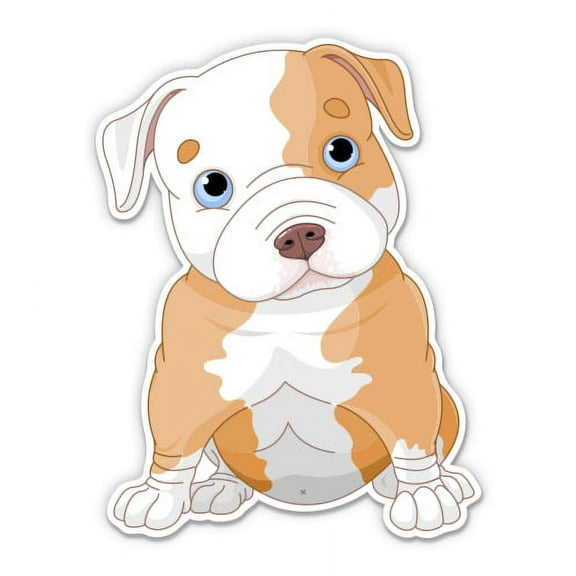 Cute Pitbull Puppy - 3" Vinyl Sticker - For Car Laptop I-Pad Phone Helmet Hard Hat - Waterproof Decal