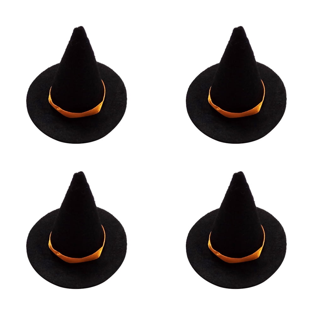 NUOLUX 4pcs Mini Felt Witch Hats 