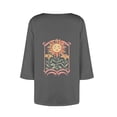 thumbnail image 5 of Kadlawus Women Plus Size Fall Square Neck 3/4 Sleeve Graphic Boho Casual Tshirt Print Loose Pullover Tops for Daily Office Weekend Commute Wear, Gray 3XL, 5 of 5