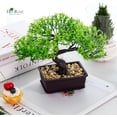 thumbnail image 4 of Artificial Bonsai Tree 8 Inch Zen Fake Plant Modern Shelf Office Desk Decor Japanese Style Indoor, 4 of 5