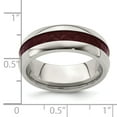 thumbnail image 3 of Edward Mirell Stainless Steel Red Carbon Fiber 8mm Band, 3 of 7