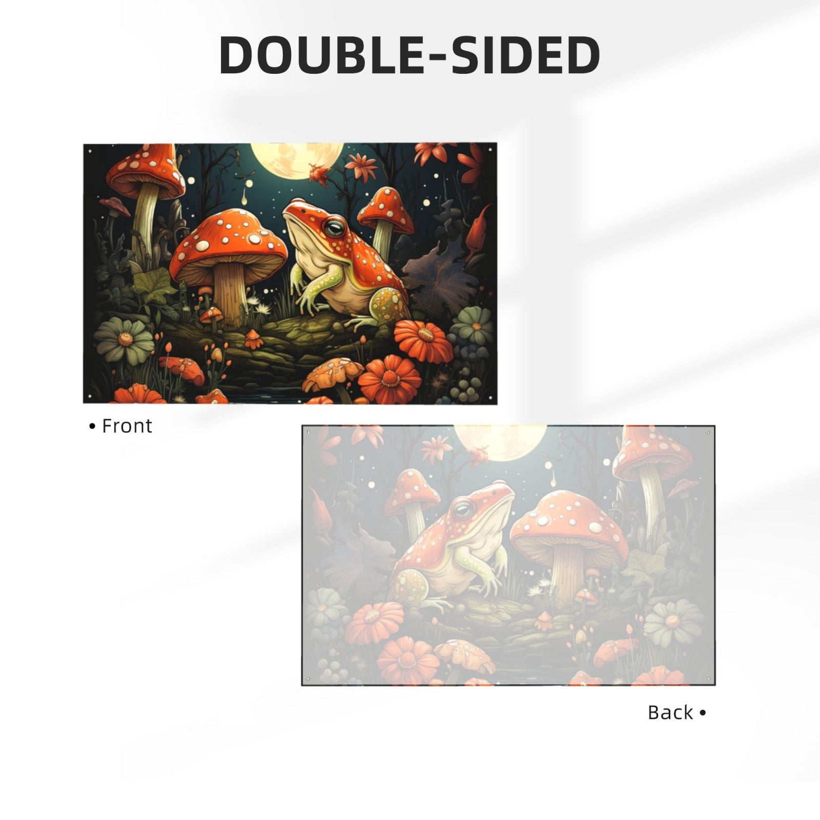 Frog Toads Mushroom Cool Four Hole Decorated Banner Flag for Garden Yard Home Decoration Indoor Outdoor 4x6 Ft