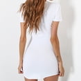 thumbnail image 3 of Summer Saving Clearance 2022! TIANEK Women Shirt Dress Yoga Running Printing Short Sleeve Crew Neck Shrinking Waist Dresses for Women Casual Long Dress, 3 of 9