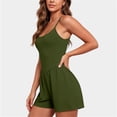 thumbnail image 5 of Xaqiouau Womens Solid Jumpsuits Spaghetti Strap Scoop Neck V Waist Short Jumpsuits Casual Summer Outfits for Daily Wear Vacation, 5 of 7