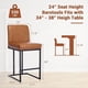 thumbnail image 3 of Qinaqin 24-Inch Bar Stools con Back Moderno PU Cuero Upholstered Chairs para Kitchen Island Negro Metálico Frame y Footrest Single Pack Marrón, 3 of 5