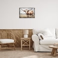 thumbnail image 3 of Stupell Industries Spotted Brown Longhorn Animals Painting Gray Floater Framed Canvas Art Print Wall Art, 25 x 17, 3 of 10