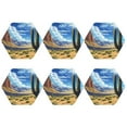 thumbnail image 2 of Pofeuu Western Desert Cactus Print Leather Coasters Set of 6, Round Cups Mugs Mat Pad for Home Kitchen Heat Resistant Drink Coasters,Hexagon, 2 of 7