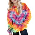 thumbnail image 2 of Piuwrlz Winter Hoodies for Kids Girls Boys Printed Hood Sweatshirts Pocket Long Sleeved Round Neck Tie Dyeing Hoodie Pullover Yellow Size 9 Years, 2 of 6