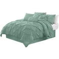 thumbnail image 7 of Chezmoi Collection Sydney 7-Piece Pinch Pleat Comforter Set, Lightweight Pintuck Bedding for All Season, Full, Seafoam Green, 7 of 7