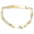 thumbnail image 3 of 14K Tri-Color Gold Diamond Cut Valentino Link 8mm ID Statement Bracelet 8", 3 of 7