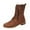Brown, variant on Wavsuf Hiking Boots for Women Wide with Fuzz Round Toe Flat Mid Calf Black Shoes Size 35