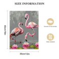 thumbnail image 2 of Nawypu  Animal Canvas Wall Art Pink Flamingo family Painting Picture Animal Love Canvas Prints Pink and gray Artwork Stretched and Framed Living Room Bedroom Decor, 2 of 5