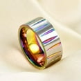 thumbnail image 5 of 9MM Black/Gold/Rainbow Band Men's Stainless Steel Brushed Fashion Ring Size 7-12, 5 of 6