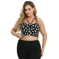 thumbnail image 4 of HDE Women's Plus Size Spaghetti Strap Cami Bralette Bustier Crop Top Daisy - 1X, 4 of 7