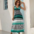 thumbnail image 5 of Tribal Pattern Blue White Dress Fashion Boho Beach Long Dresses Female Party Printed Maxi Dress, 5 of 9