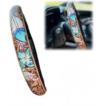 15" Retro Western Cowboy Car Universal Steering Wheel Cover, Anti-Slip Design Easy to Install