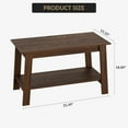 thumbnail image 4 of OUYAWEI 2-Tier 31.49Inch Coffee Table for Living Room, Industrial Coffee Table with Storage Shelf,Farmhouse Center Table,Rectangle Wood and Stable,Space Saving Easy Assembly,Light Walnut #Y45014I, 4 of 8
