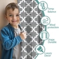 thumbnail image 3 of Blackout Kids Curtains,Gray and White Geometric Lattice Pattern Childrens Insulated Curtains Set Of 2,Bedroom Essentials,Toddler Room Decor 52"x84", 3 of 5