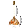 thumbnail image 5 of FSLiving Orange Butterflies Dome Stained Glass Shade Adjustable Height Halo Track Light Pendants, 3.2 Ft Cord, Remote Control Dimmable H-Type Decorate for Dinning Kitchen Island Vaulted Ceiling, 5 of 9