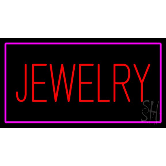 Jewelry Rectangle Purple LED Neon Sign 20 x 37 - inches, Black Square Cut Acrylic Backing, with Dimmer - Bright and Premium built indoor LED Neon Sign for Defence Force.