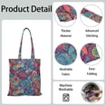 thumbnail image 5 of Boho Chic Canvas Tote Bag – Vintage Floral Tribal Pattern Reusable Grocery Bag, Abstract Geometric Earthy Aesthetic Shopping Bag for Women, Hippie & Artistic Lifestyle, 5 of 7