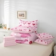 thumbnail image 6 of Castle Fairy Kawaii Love Heart Bedding Comforter Set,Cute Polka Dots King Bedding Sets, 6 of 8