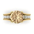 thumbnail image 2 of 3.39 ct Brilliant Round Cut Yellow Moissanite 14k Yellow Gold Solitaire with Accents Engagement Bridal Wedding Ring Band Set size 8.75, 2 of 7