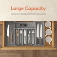 thumbnail image 3 of Norcho Silverware Drawer Organizer, Expandable Utensil Tray for Kitchen, Cutlery and Flatware Holder, Adjustable Storage for Spoons, Forks and Knives, 13–22 x 15", Gray, 3 of 7