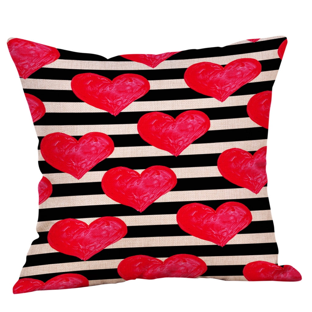 Happy Valentine's Day Throw Pillow Case Sweet Love Square Cushion Cover