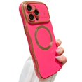 thumbnail image 1 of Zonrw Para Iphone 13 Pro Max Funda Magnética Para Mujeres Y Niñas, Marco De Onda Suave Y Lindo, Forma Rizada, Corazón De Amor, Carcasa De Teléfono Con Revestimiento De Lujo, Compatible Con Magsafe A P, 1 of 5