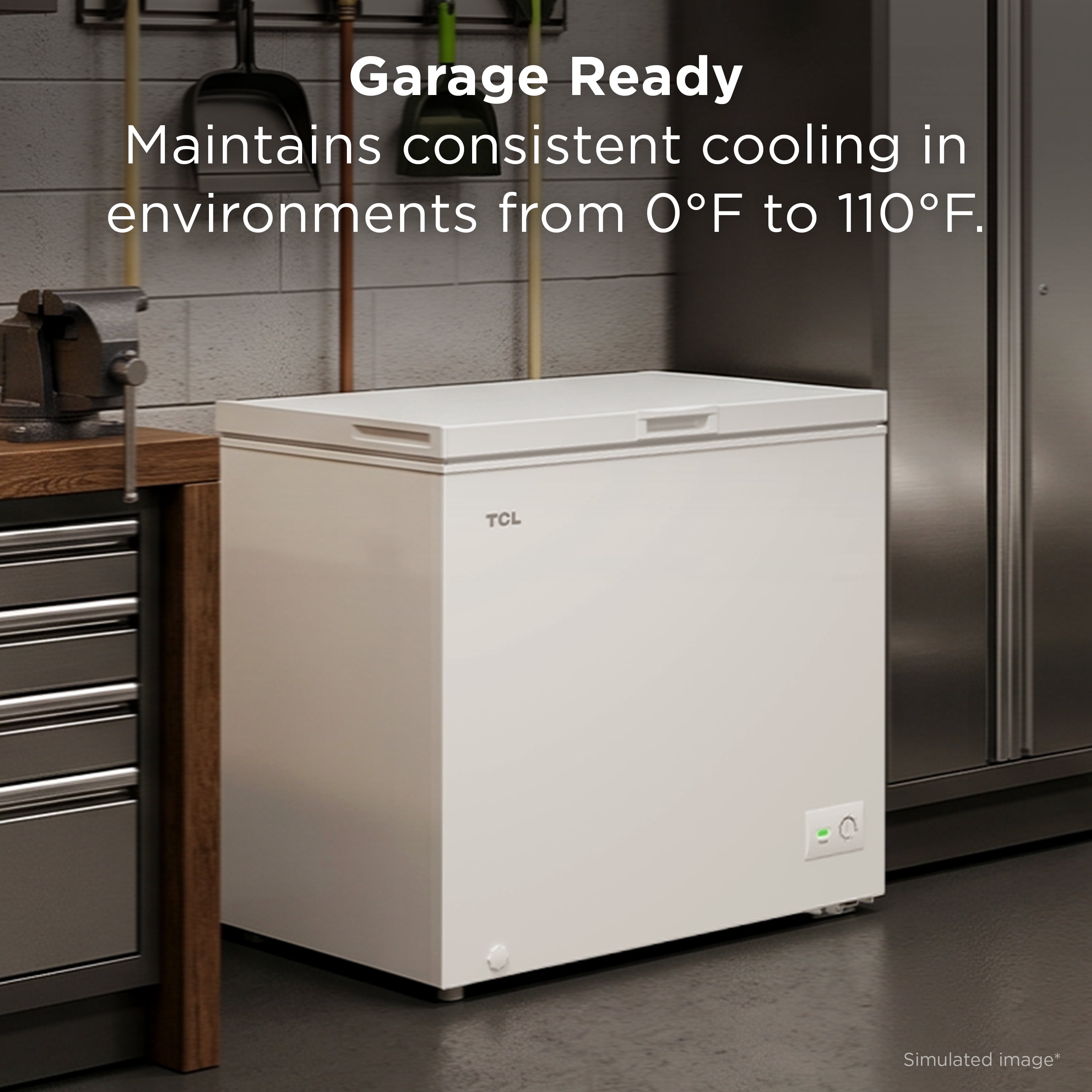 TCL 7.0 Cu ft Chest Freezer (White) - Garage Ready and Adjustable Thermostat - TFC070M4AW