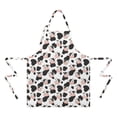 thumbnail image 2 of White Cow Black Shape Pattern Apron-Garden Aprons for Women with Pockets-Cotton Linen Waterproof Kitchen Cooking Gardening Aprons Adjustable for Kitchen,Cooking,BBQ and Salon 33x27 Inch, 2 of 7