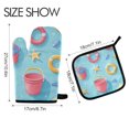 thumbnail image 2 of Yayeee Oven Mitts and Pot Holder Set of 2 Heat Resistant Kitchen Gloves Baking Hot Pad, Pink Beach Toys Pattern, 2 of 5