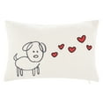 thumbnail image 2 of SAFAVIEH Puppy Love 12" x 18" Glam Plush Pillow, Cream/Red, 2 of 4