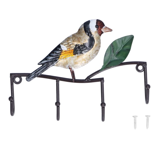 Gancho para llaves de hierro con forma de pájaro, para pared, colgador de llaves, para puerta, perchero, perchero para dormitorio, sala de estar