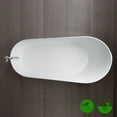 thumbnail image 6 of Rainlex 67" Freestanding Soaking Solid Surface Bathtub, White, 6 of 12
