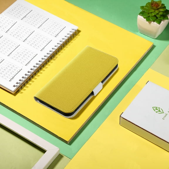 Allytech Wallet Case for Samsung Galaxy S20 PU Leather Wallet Case with Card Slots Kickstand Magnetic Clasp Protective Case For Samsung Galaxy S20,Yellow