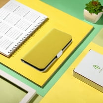 Dteck Compatible Case For iPhone 13,Flip Wallet Stand Shockproof Magnetic Folio Soft PU and TPU Bumper Phone Cover.For iPhone 13,Yellow