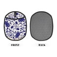 thumbnail image 2 of Pofeuu Blue And White Porcelain Pattern Print Silicone Pot Mat Mitten With Hanging Loop Heat Resistant Oven Mitts Non-Slip Bbq Baking Smoking Potholders, 2 of 7